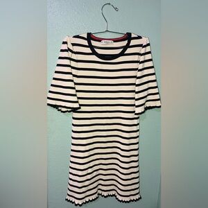 Zara Black and White Striped Dress